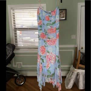 Floral blue and pink dress